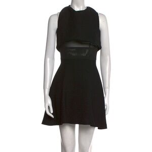 Maje Crew Neck Sleeveless Mesh Mini Dress